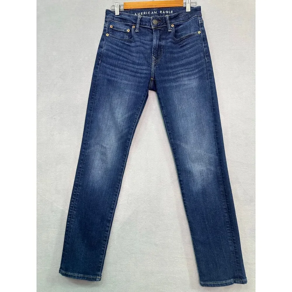 American Eagle AirFlex+ Slim Straight Stretch Jeans Dark Wash Men’s 30x32